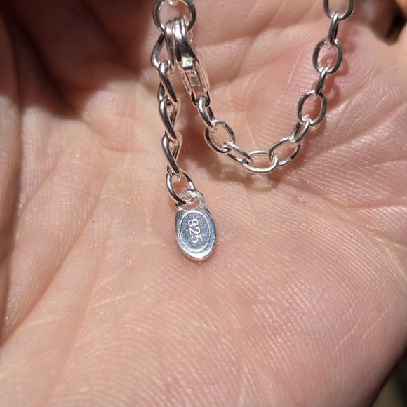 Tourmaline & Topaz Sterling & Gold handmade "LOVE" Bracelet 7" - Picture 8 of 9